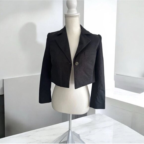 SOMETHING NAVY Black Cropped Blazer Jacket Size XXS NEW with tags - Picture 1 of 8